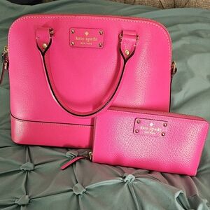Hot pink Kate Spade with matching wallet